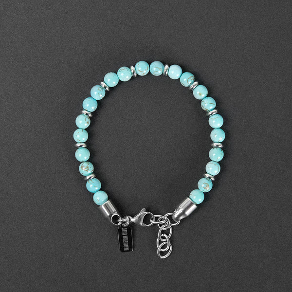 Bead Bracelet - Turquoise x Silver