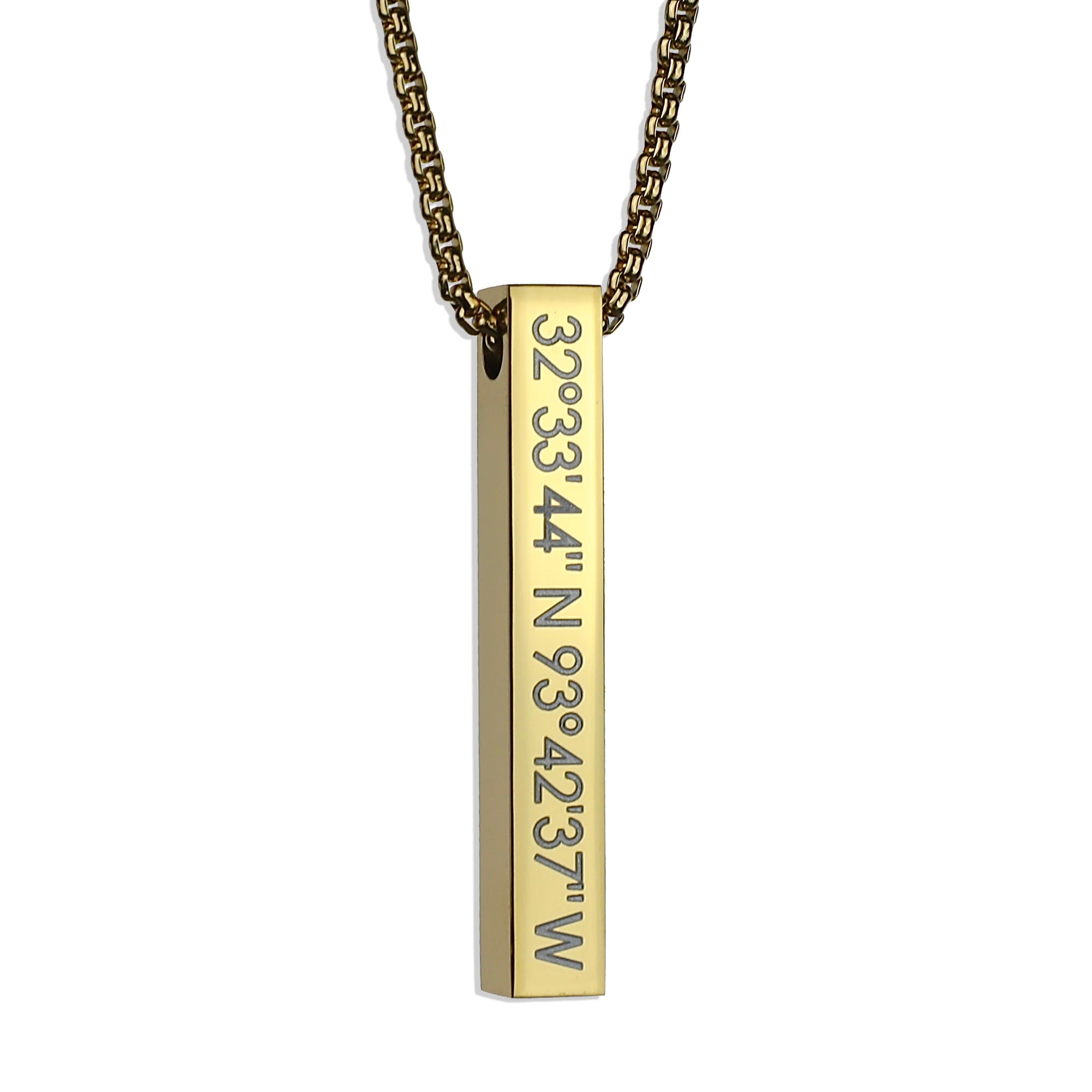 Bar Pendant Necklace - Gold 6mm