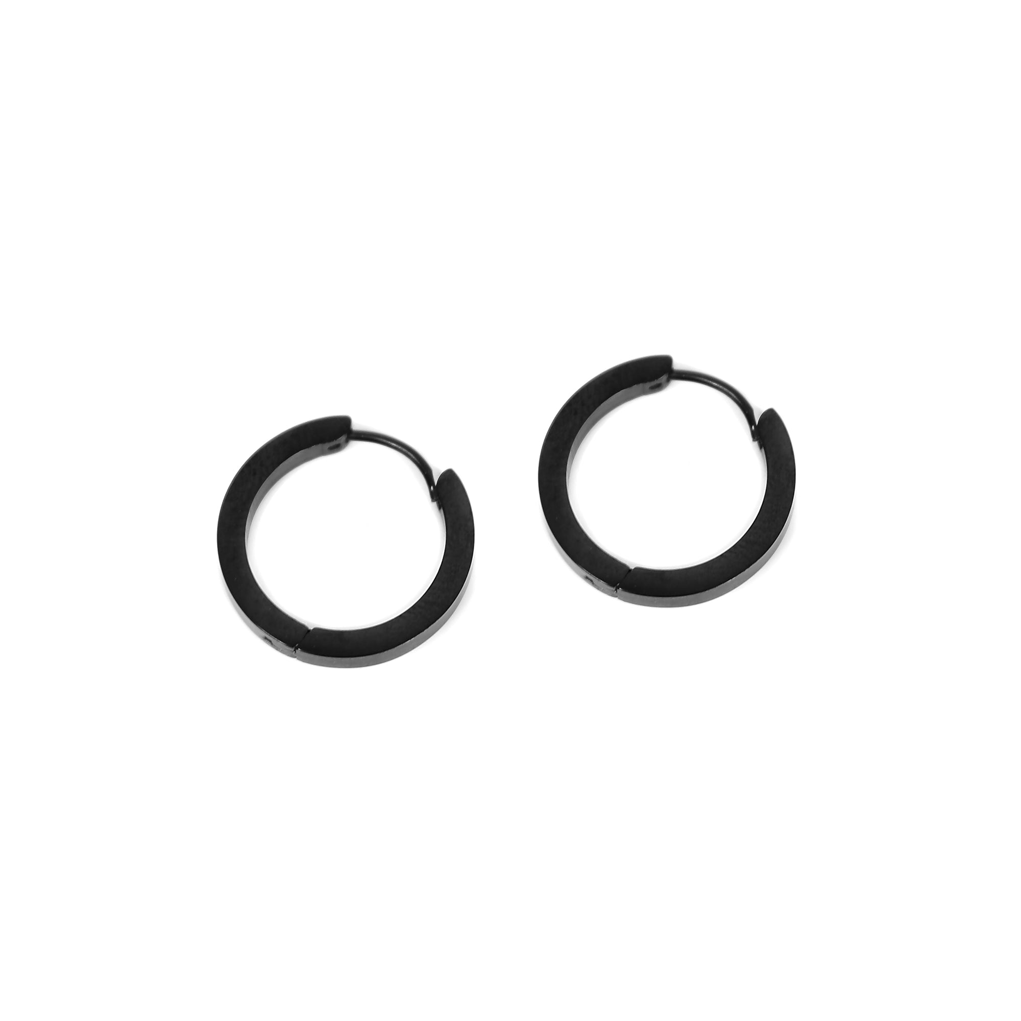 Large Round Earring - Black