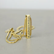Bar Pendant Necklace - Gold 6mm