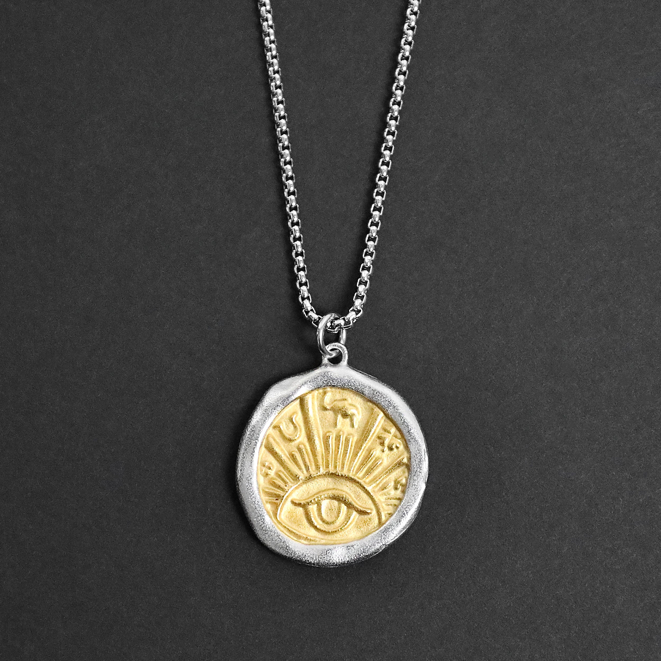 Evil Eye Good Luck Necklace - Silver x Gold