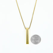 Morse Code Bar Pendant Necklace - Gold 6mm