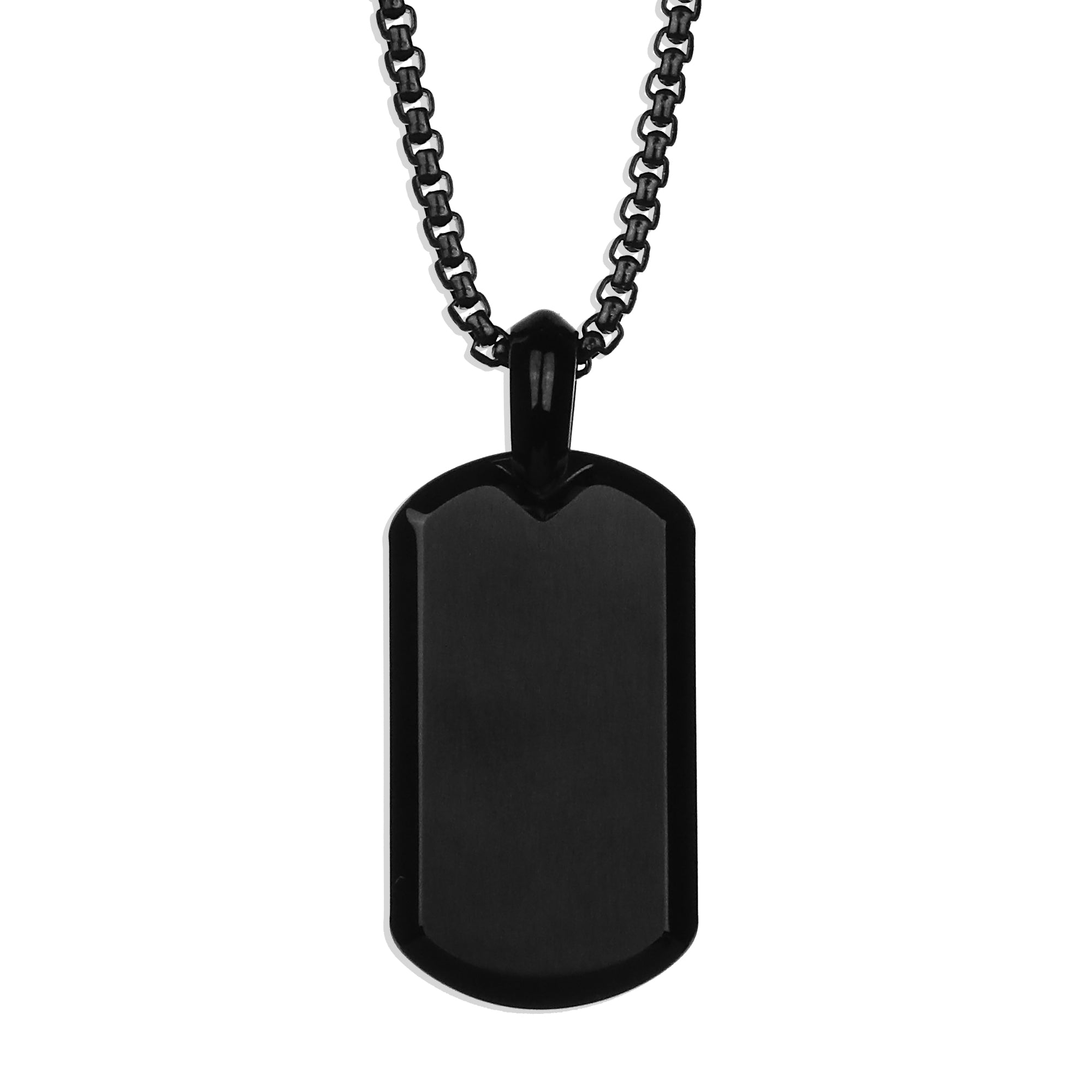 Modern Tag Necklace - Black