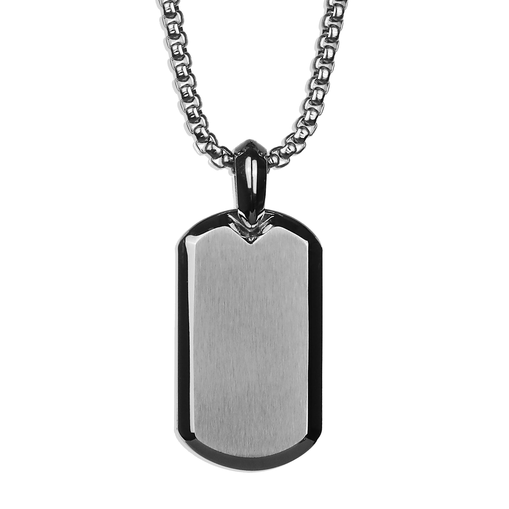 Modern Tag Necklace - Silver