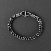 Franco Hook Bracelet - Aged Silver 6mm