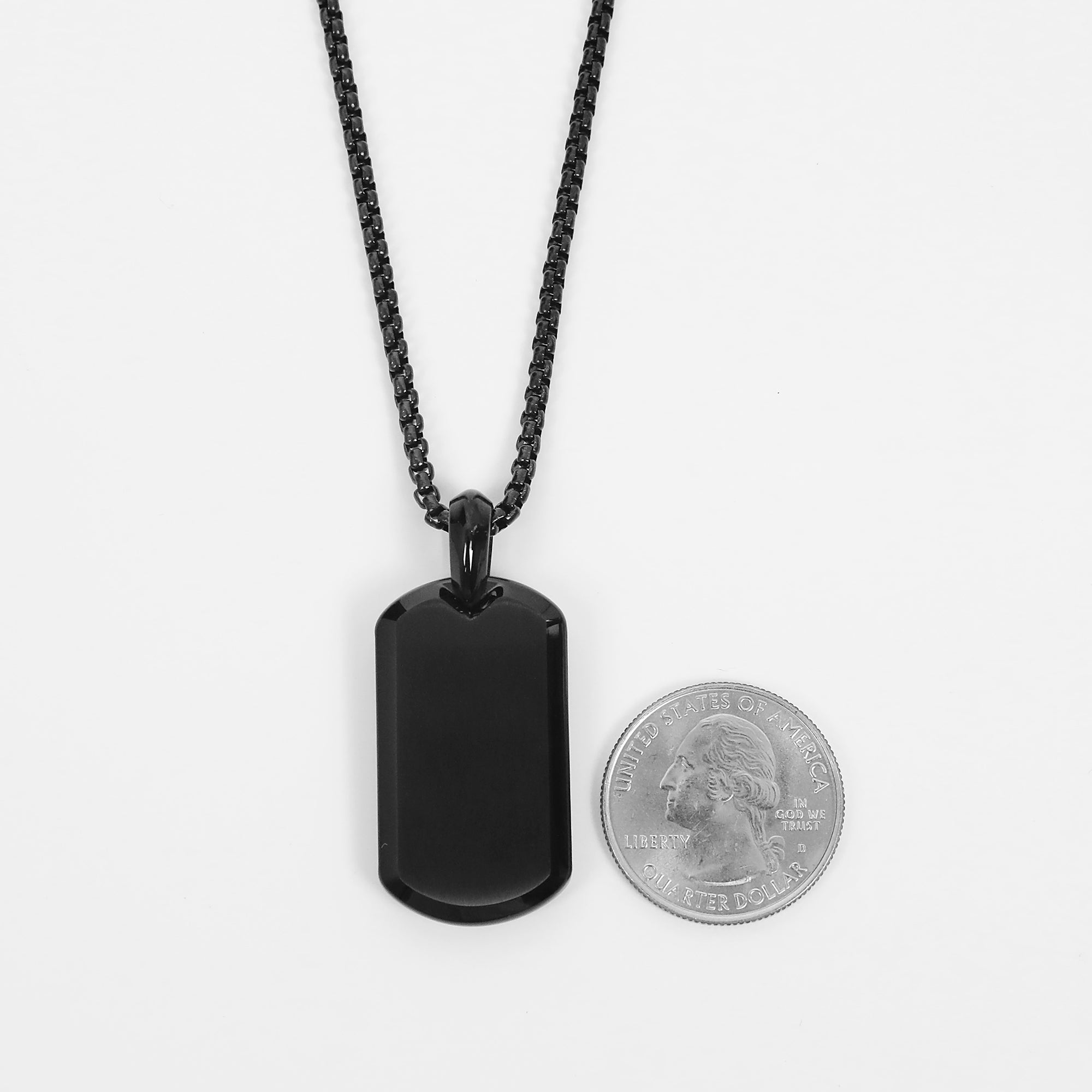 Modern Tag Necklace - Black