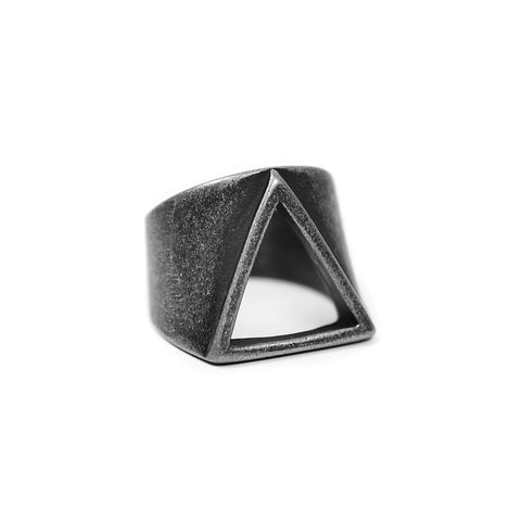 Triangle Cutout Ring - Aged Silver