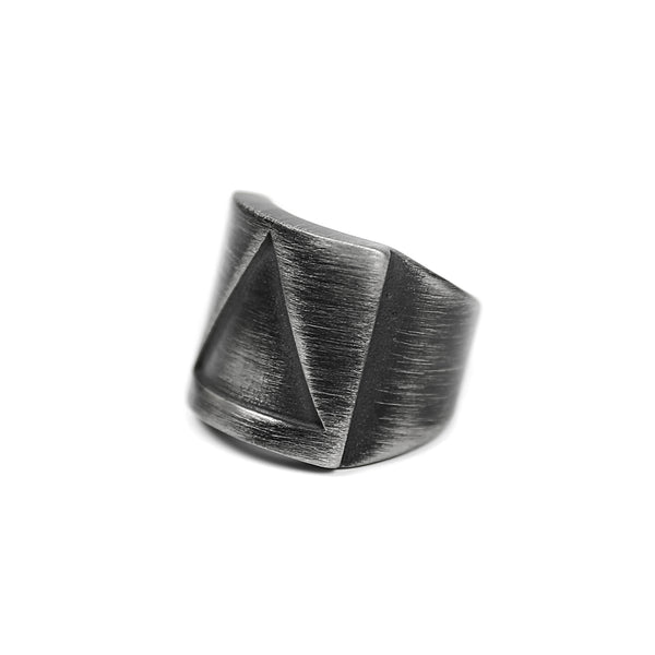 Triangle Ring - Aged Silver