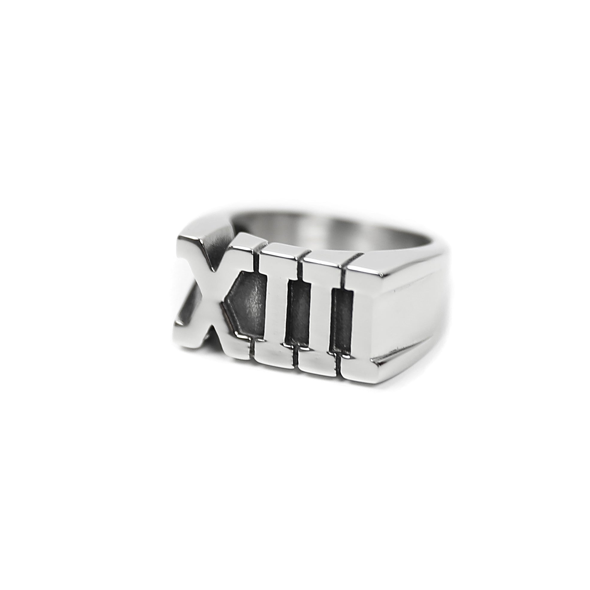Thirteen Roman Numeral Ring - Silver