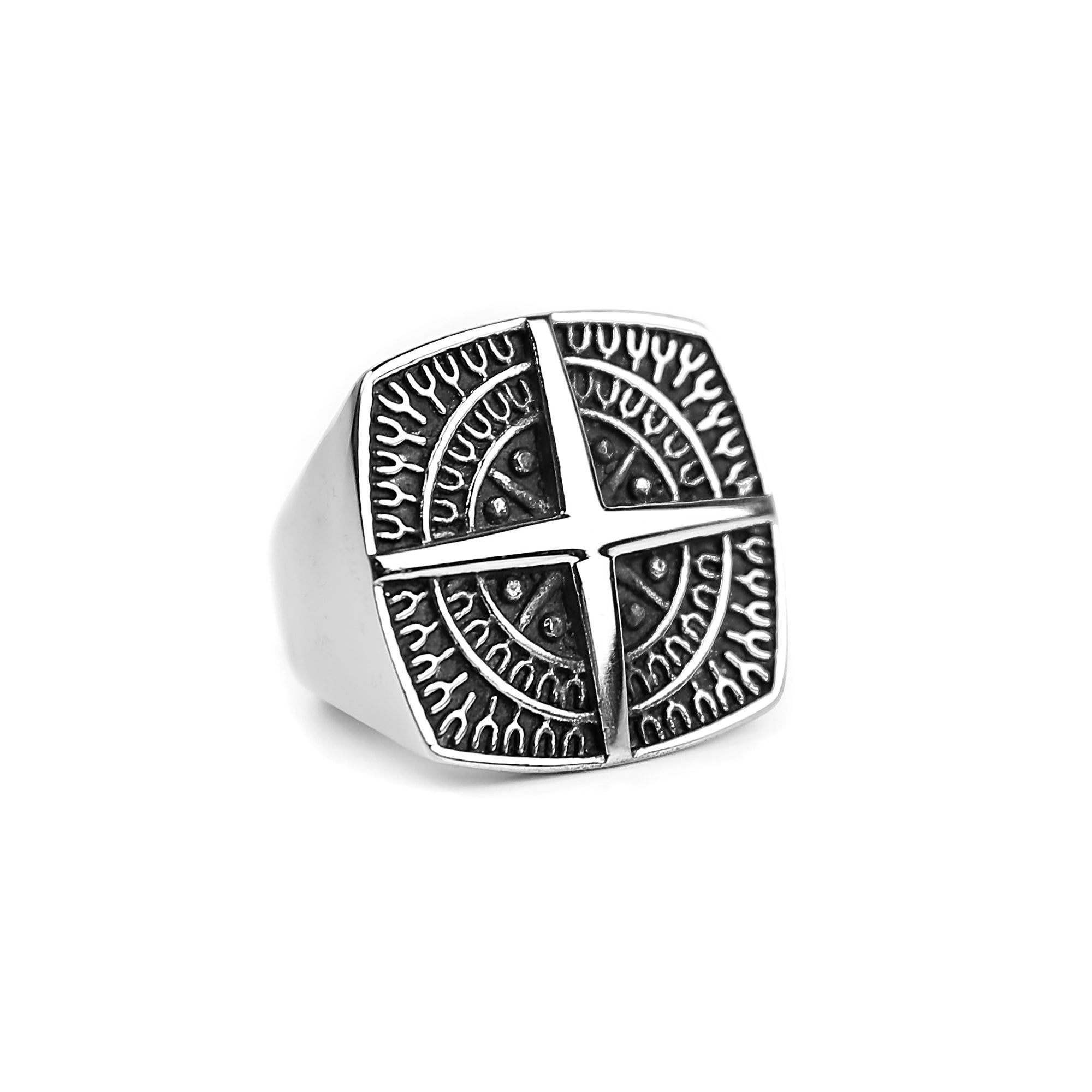 Large Compass Ring - Silver