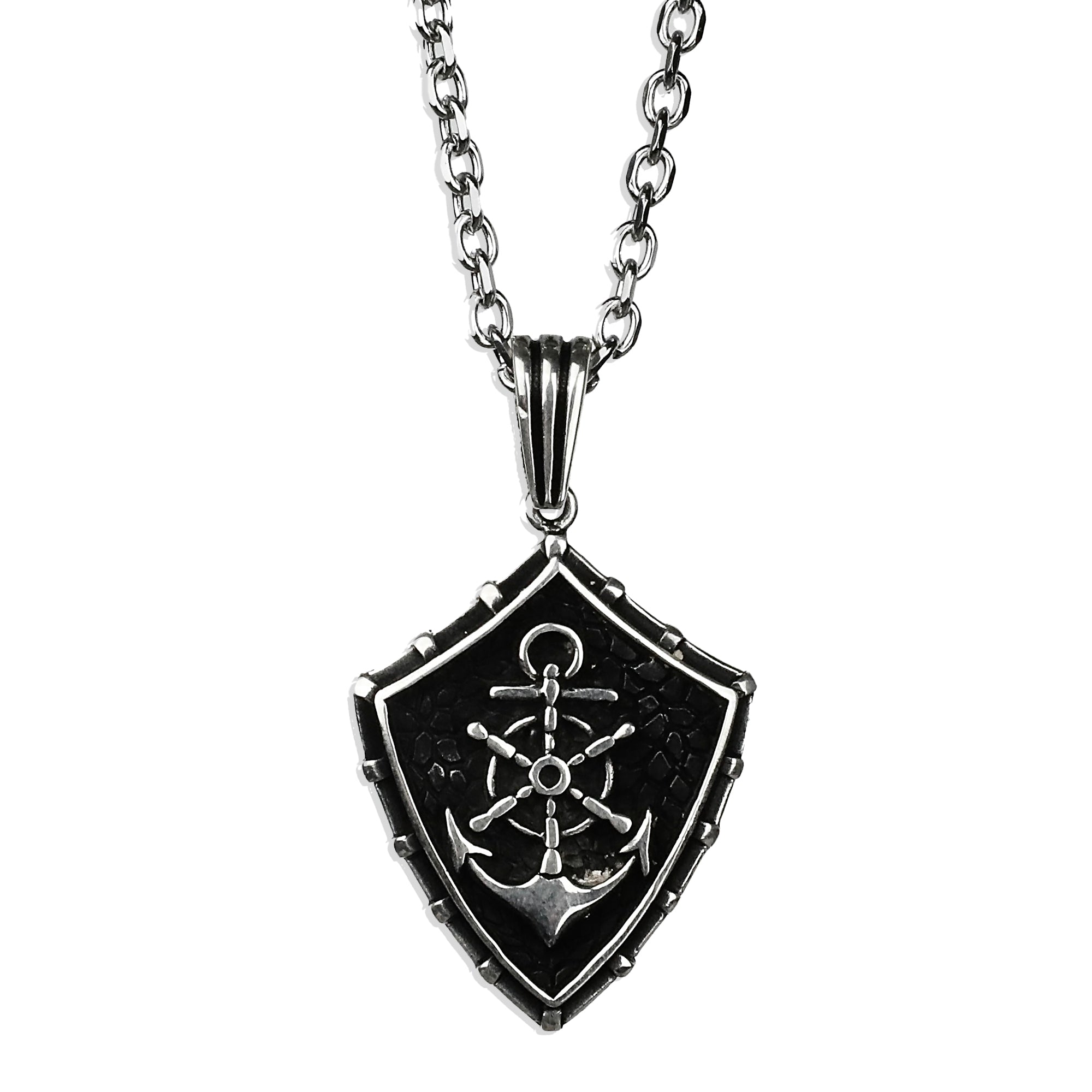 Anchor Shield Necklace - Silver x 925
