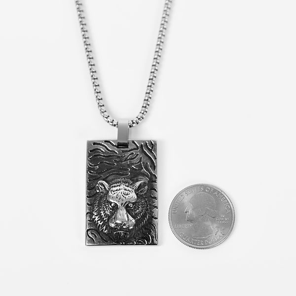 Tiger Tag Necklace - Silver