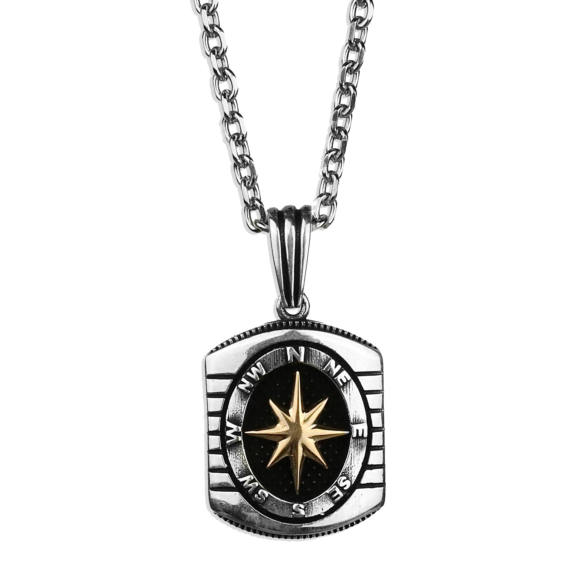 Star Compass Necklace - Silver x 925 x Vermeil