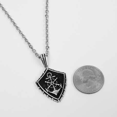 Anchor Shield Necklace - Silver x 925