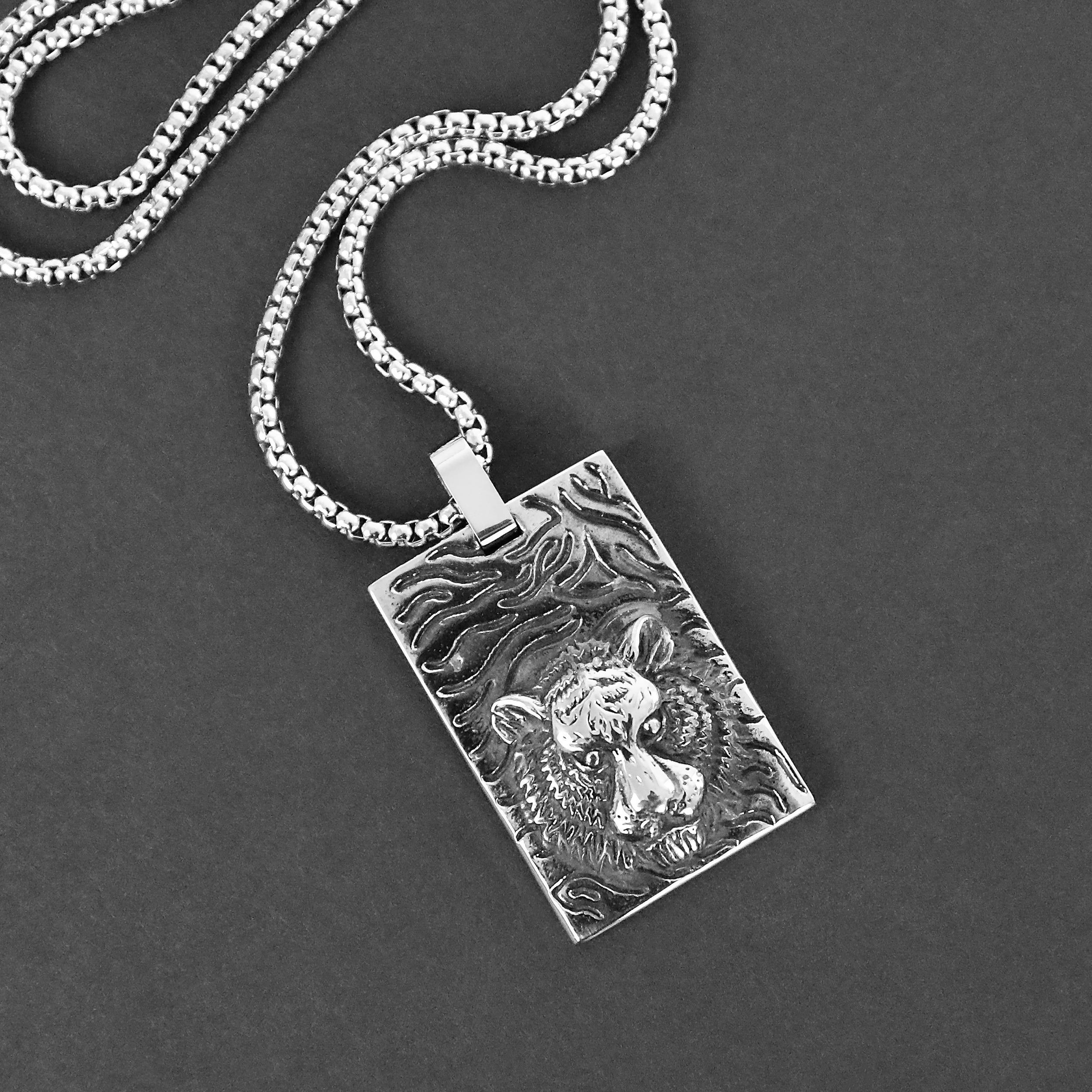 Tiger Tag Necklace - Silver