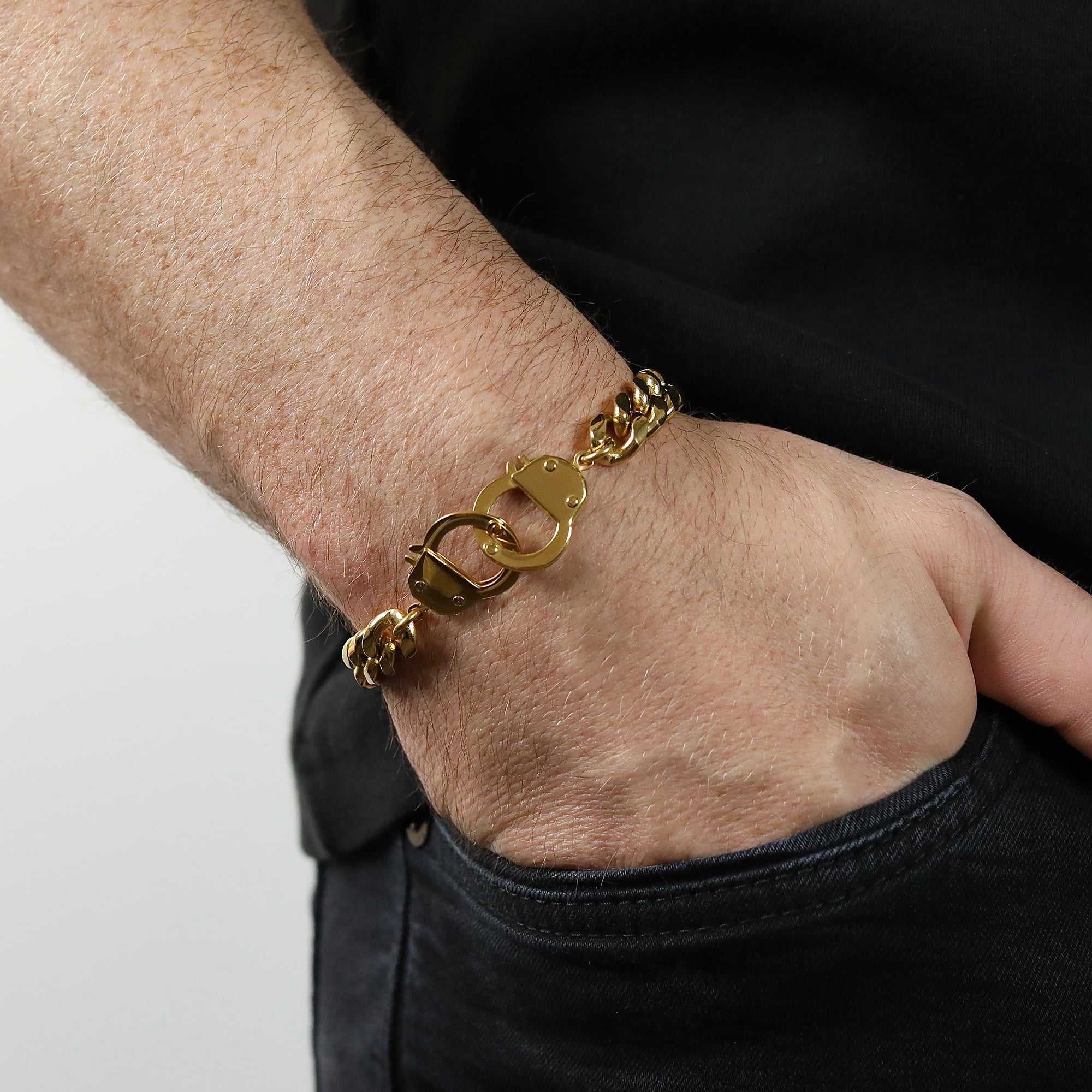 Cuban Cuff Chain Bracelet - Gold 10mm