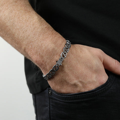 X Chain Pave Bracelet - Silver 10mm