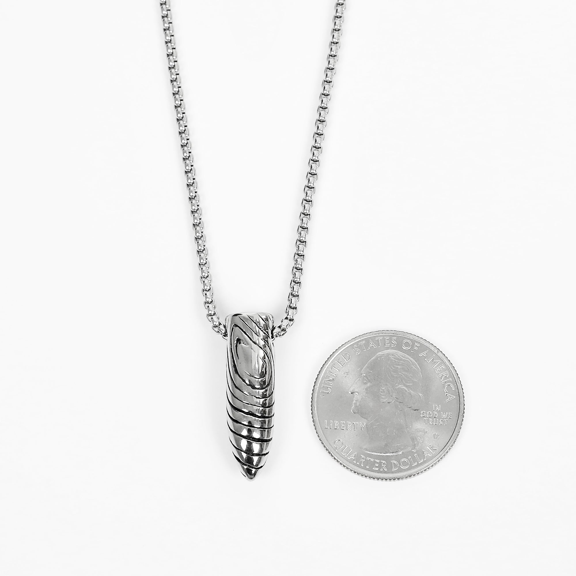 Bullet Grain Necklace - Silver