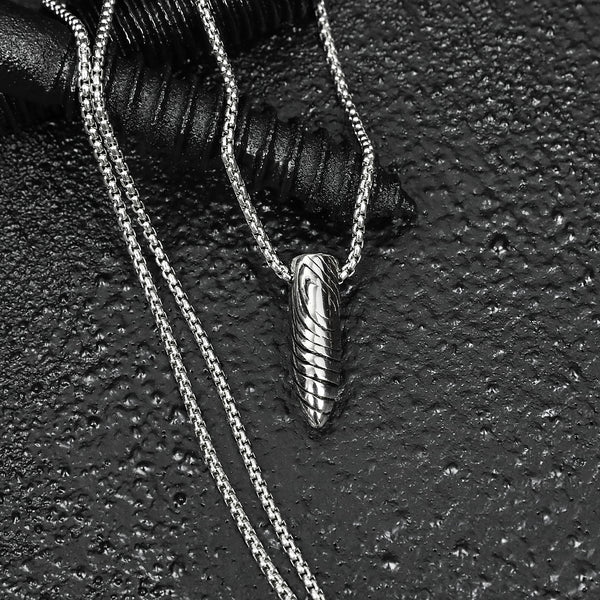 Bullet Grain Necklace - Silver