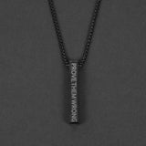 Bar Pendant Necklace - Black 6mm