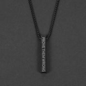 Bar Pendant Necklace - Black 6mm