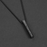 Bar Pendant Necklace - Black 6mm