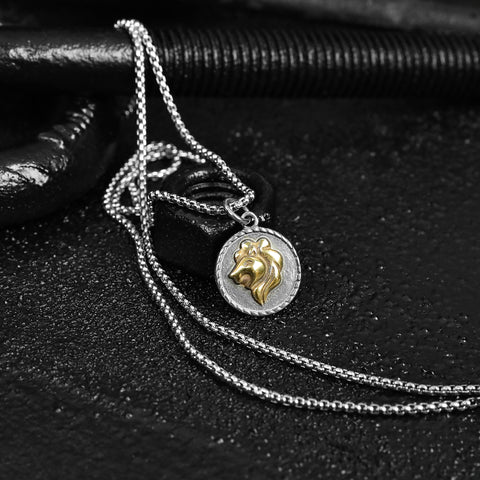 Zodiac Coin Necklace - Silver x Gold