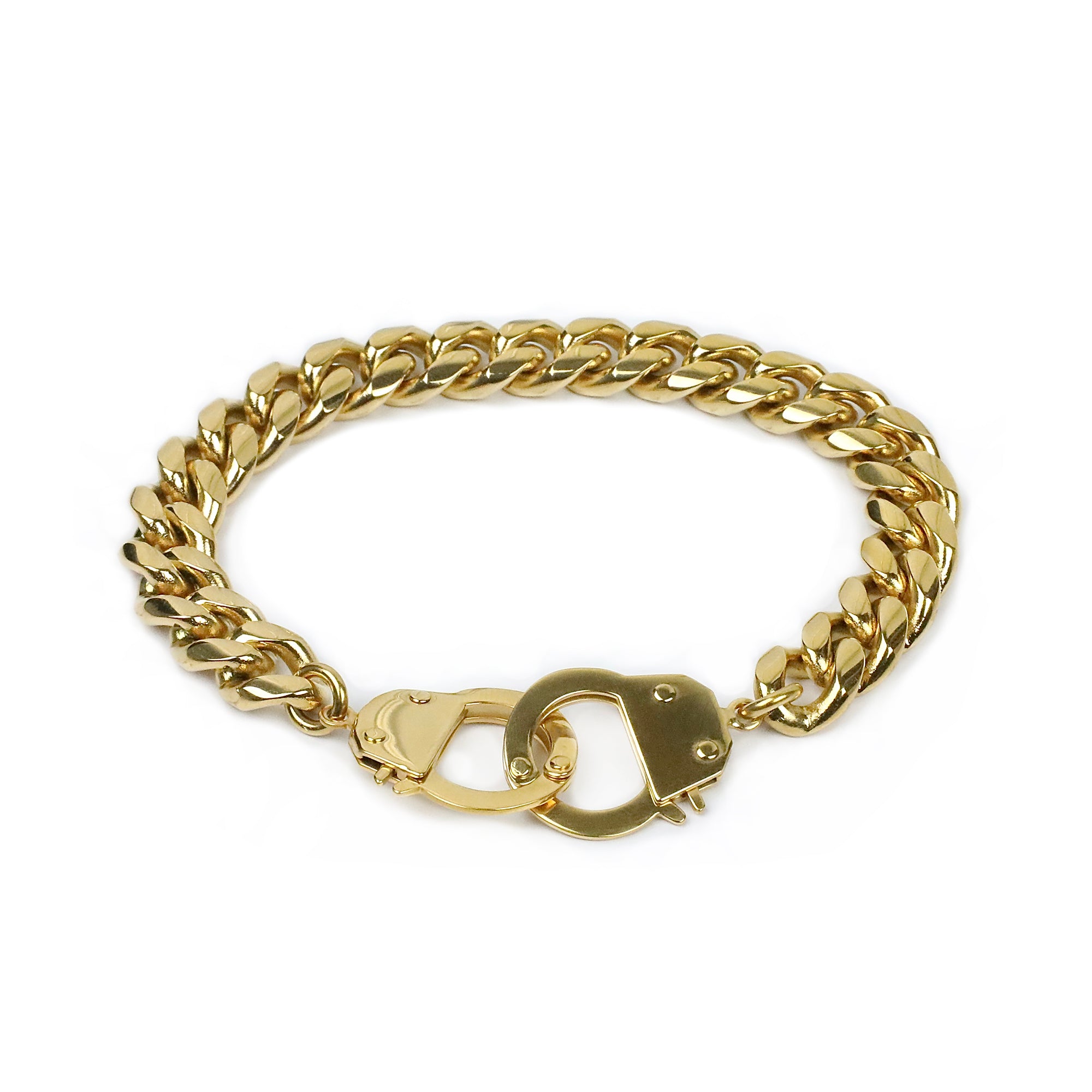 Cuban Cuff Chain Bracelet - Gold 10mm