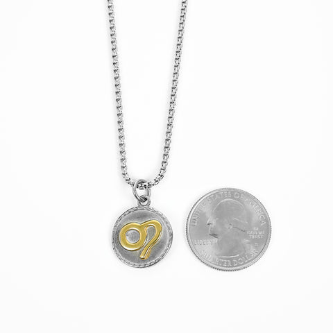 Zodiac Coin Necklace - Silver x Gold