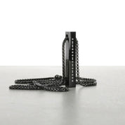 Morse Code Bar Pendant Necklace - Black 6mm