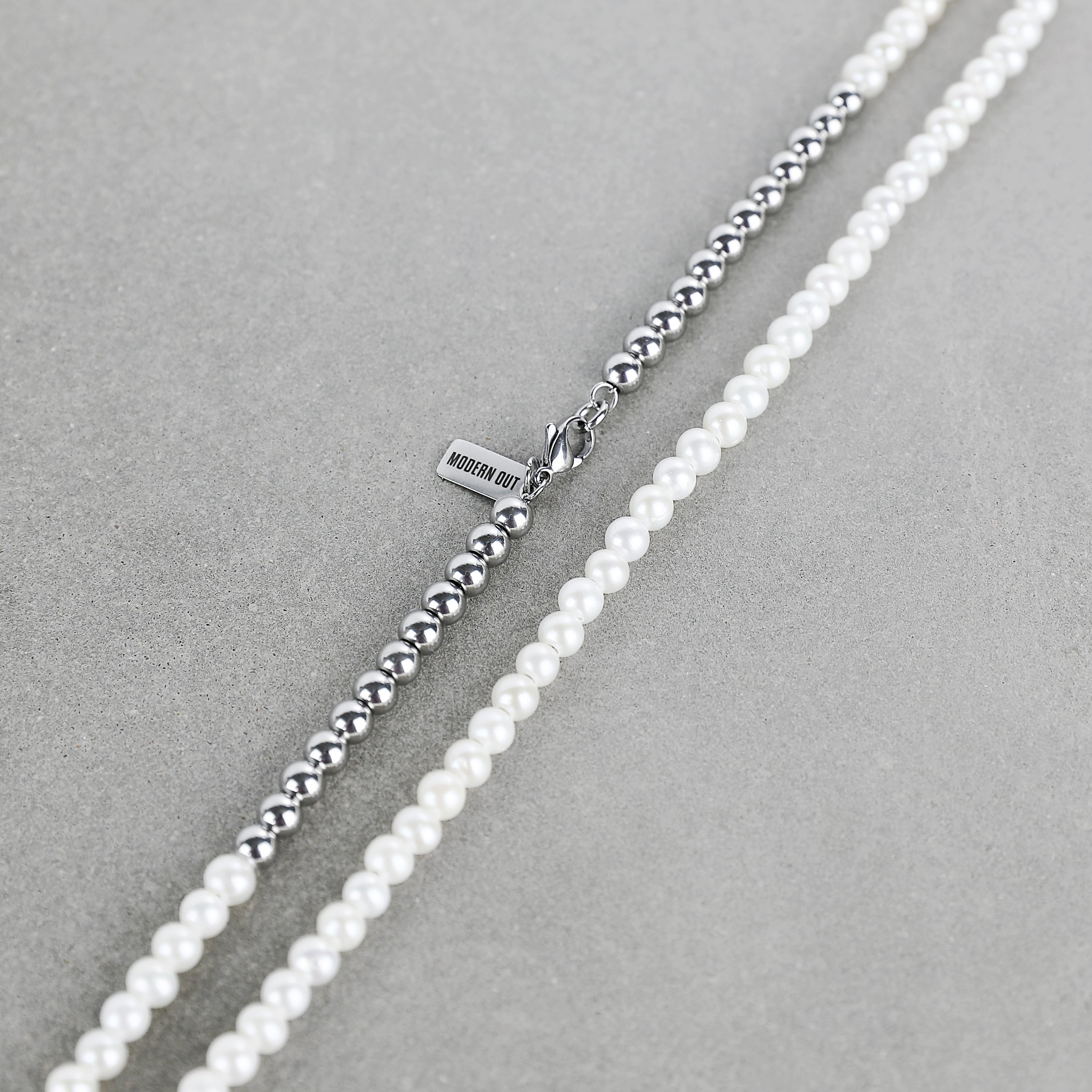 Modern Pearl Necklace - Pearl x Silver