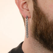 Cuban Chain Earring - Silver