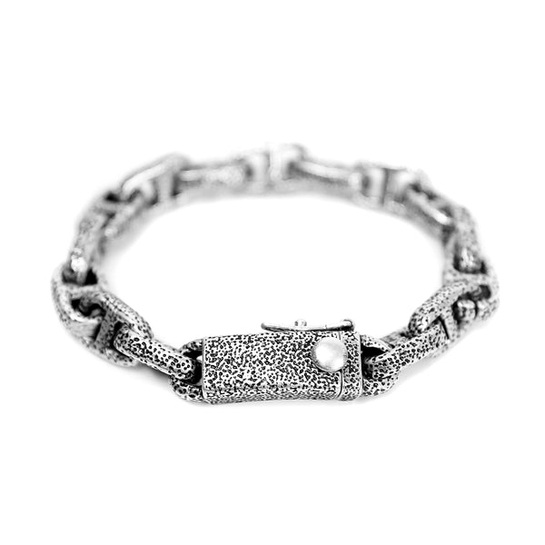 Cap Link Chain Bracelet - Matte Silver 10mm