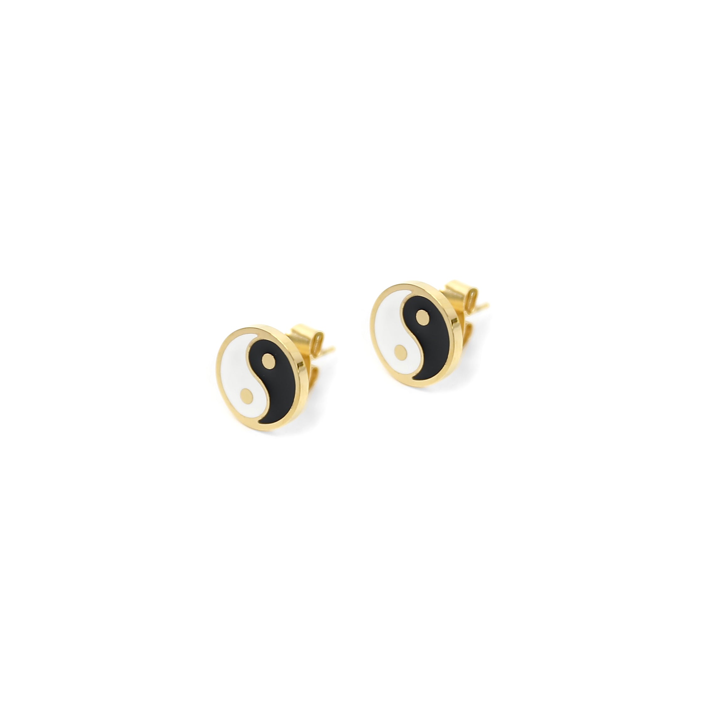 Yin Yang Stud Earring - Gold