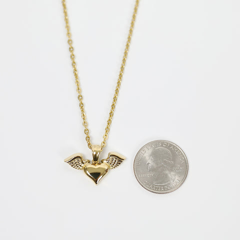 Flying Heart Necklace - Gold