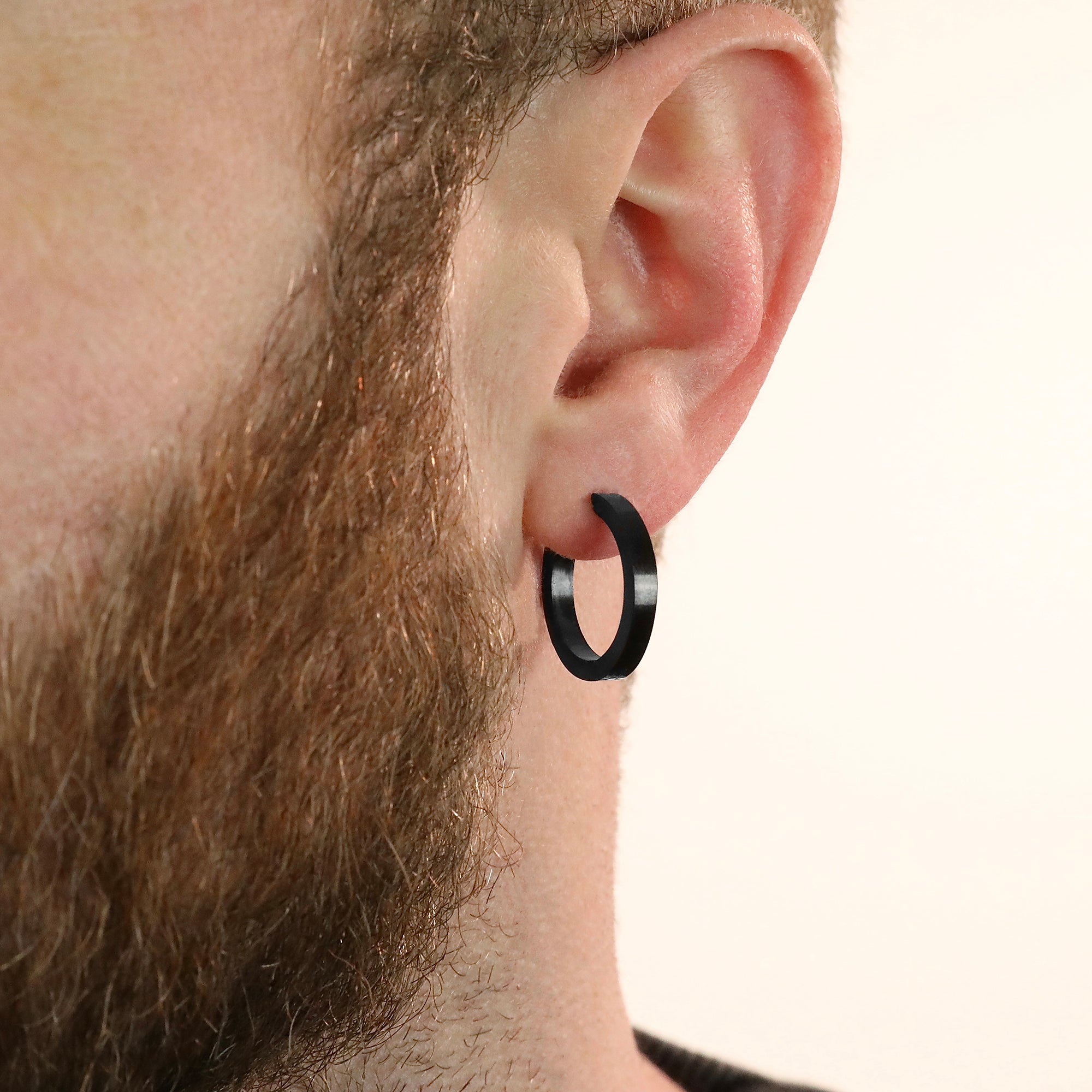 Large Round Earring - Black