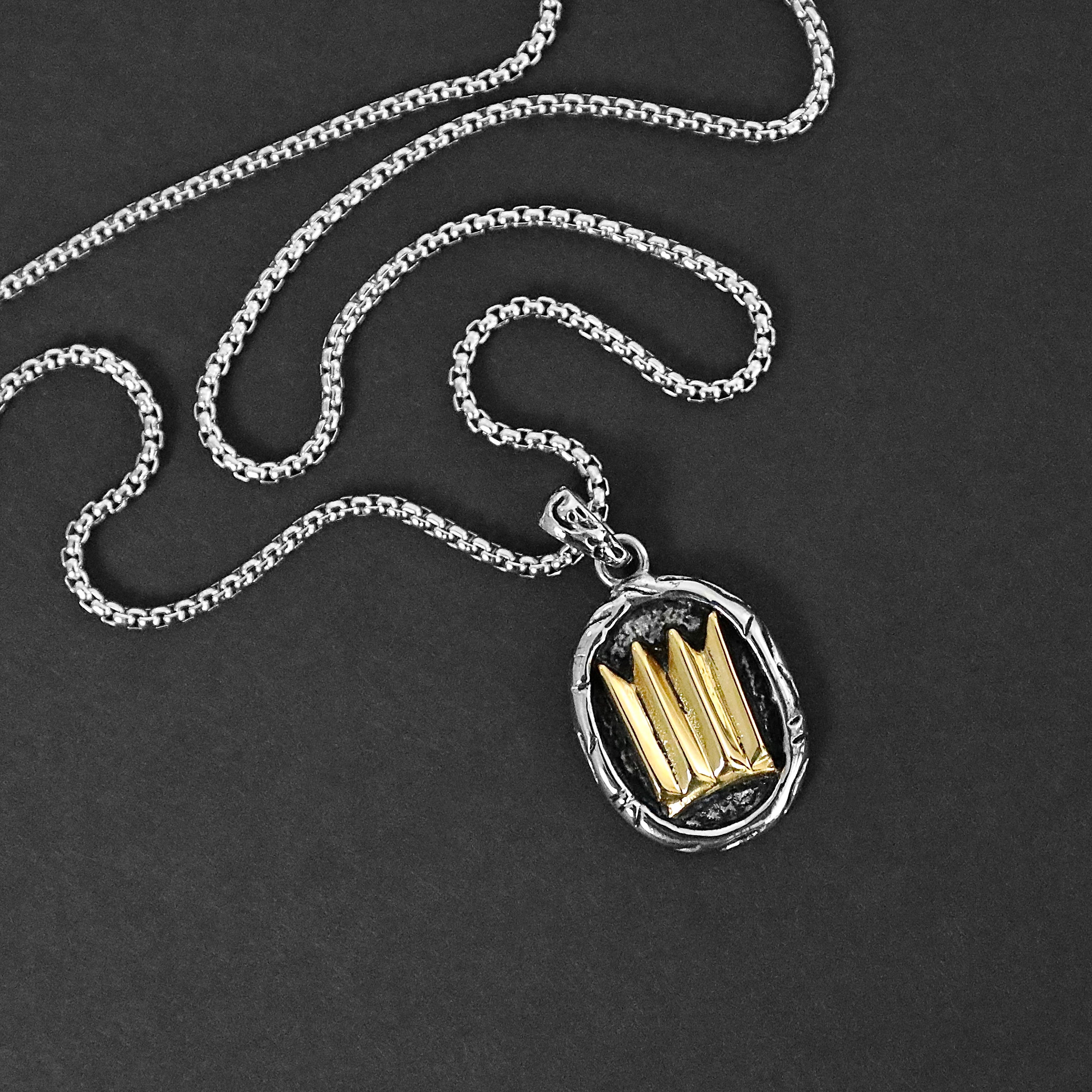 Crown Necklace - Silver x Gold