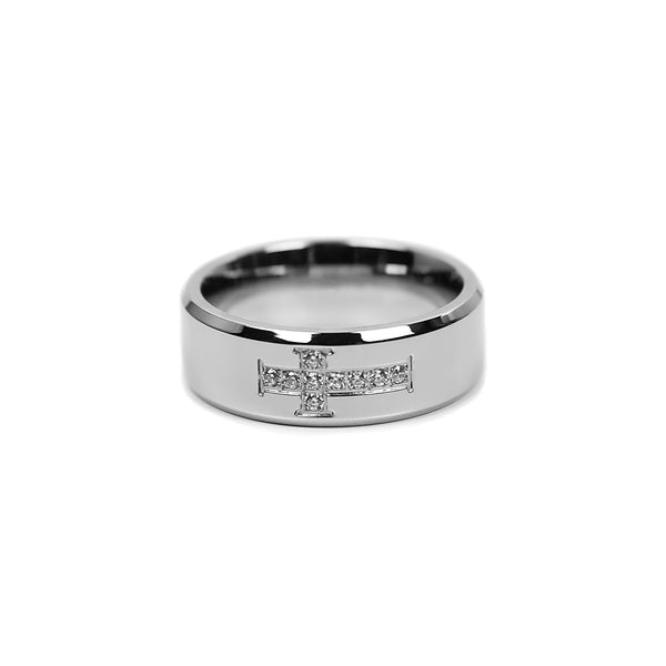 Cross CZ Band - Silver