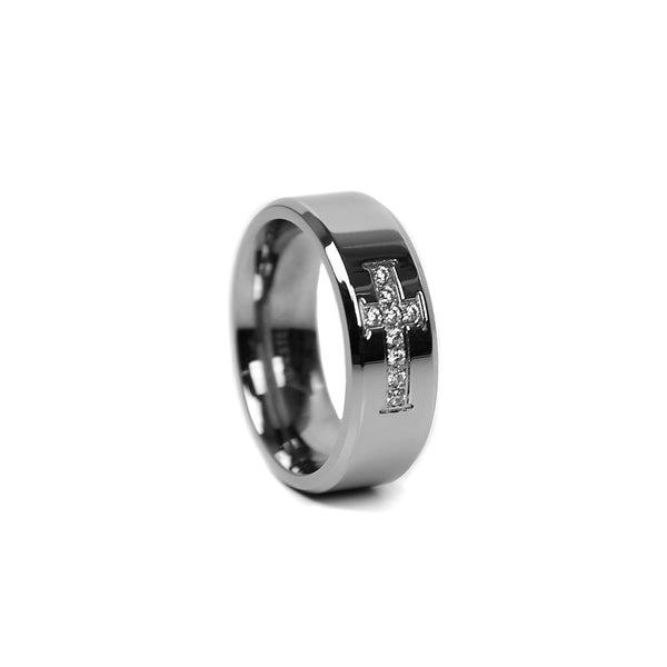 Cross CZ Band - Silver