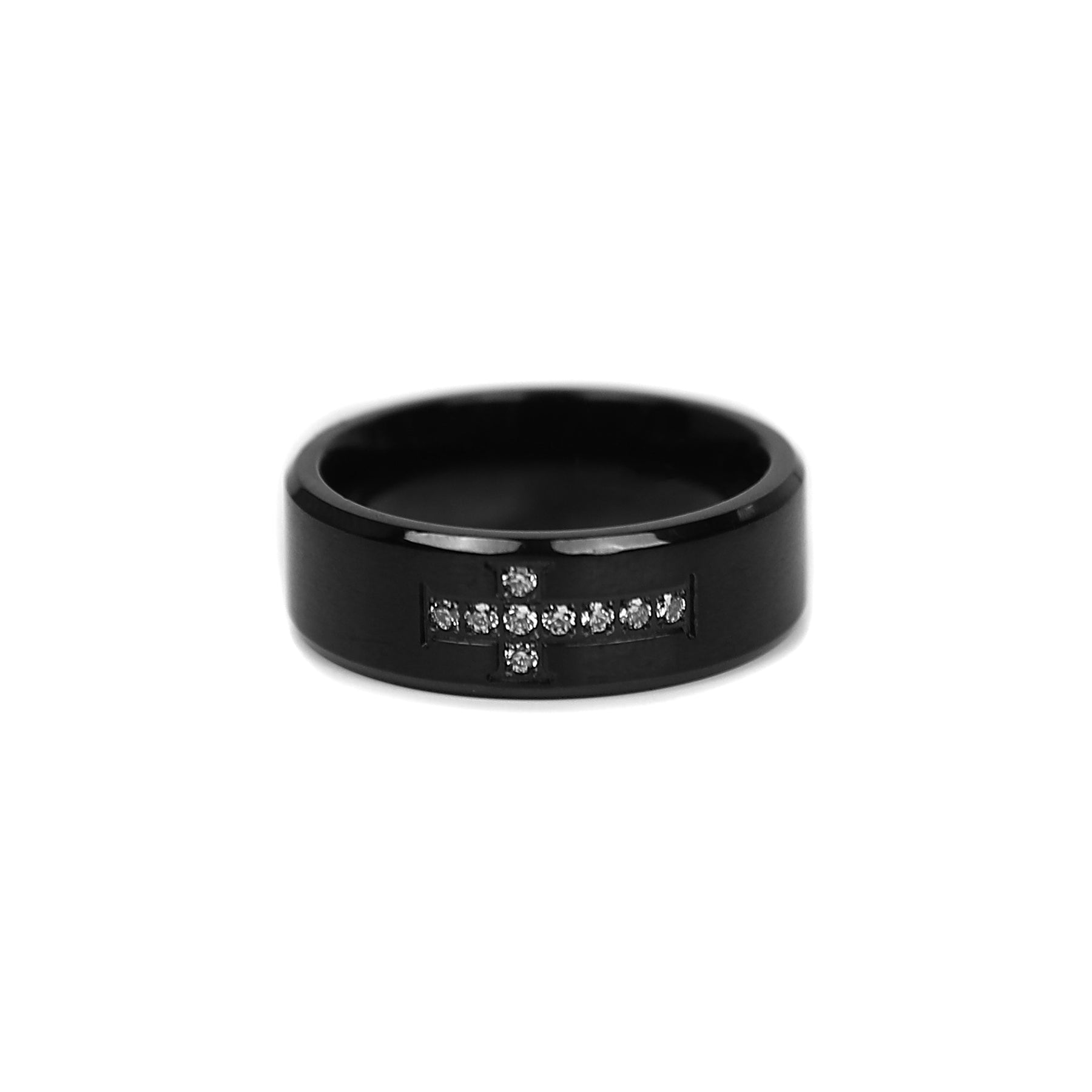 Cross CZ Band - Black