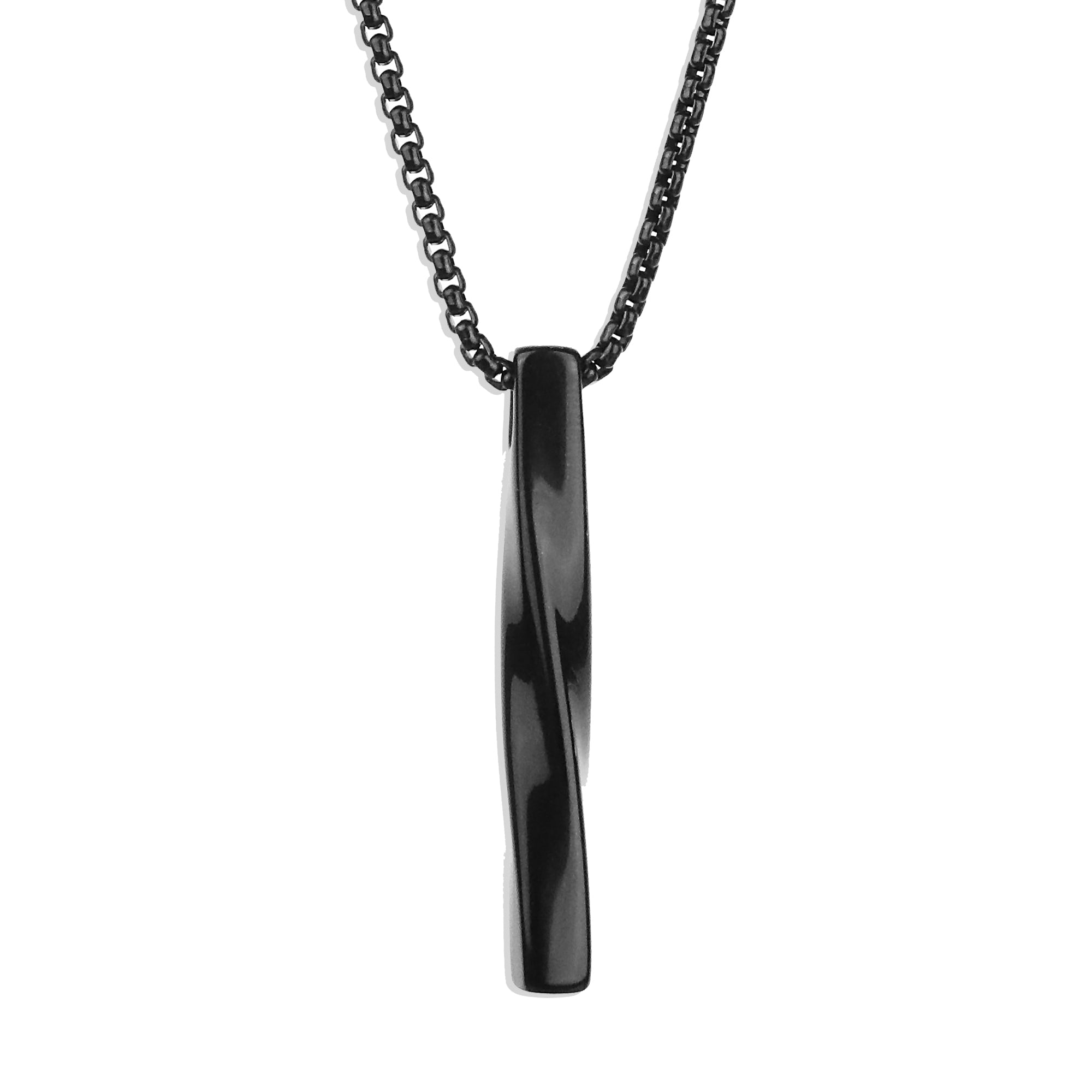 Twisted Bar Necklace - Black