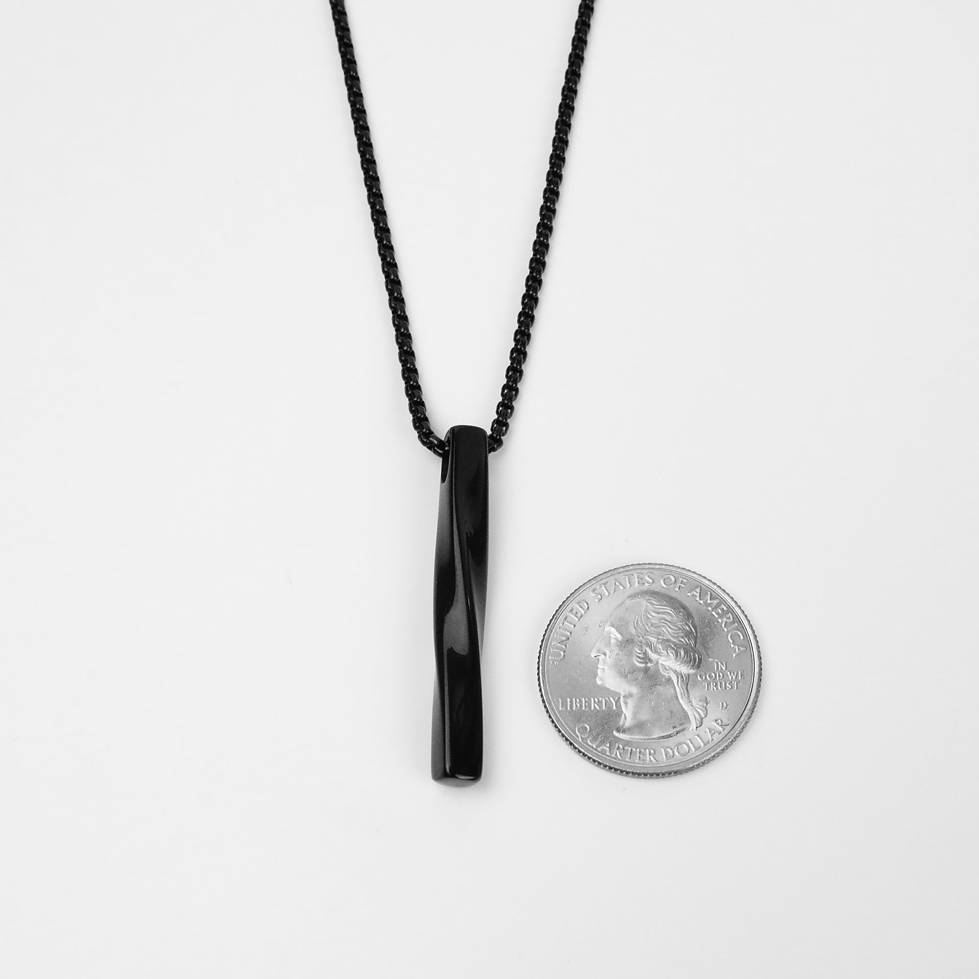 Twisted Bar Necklace - Black