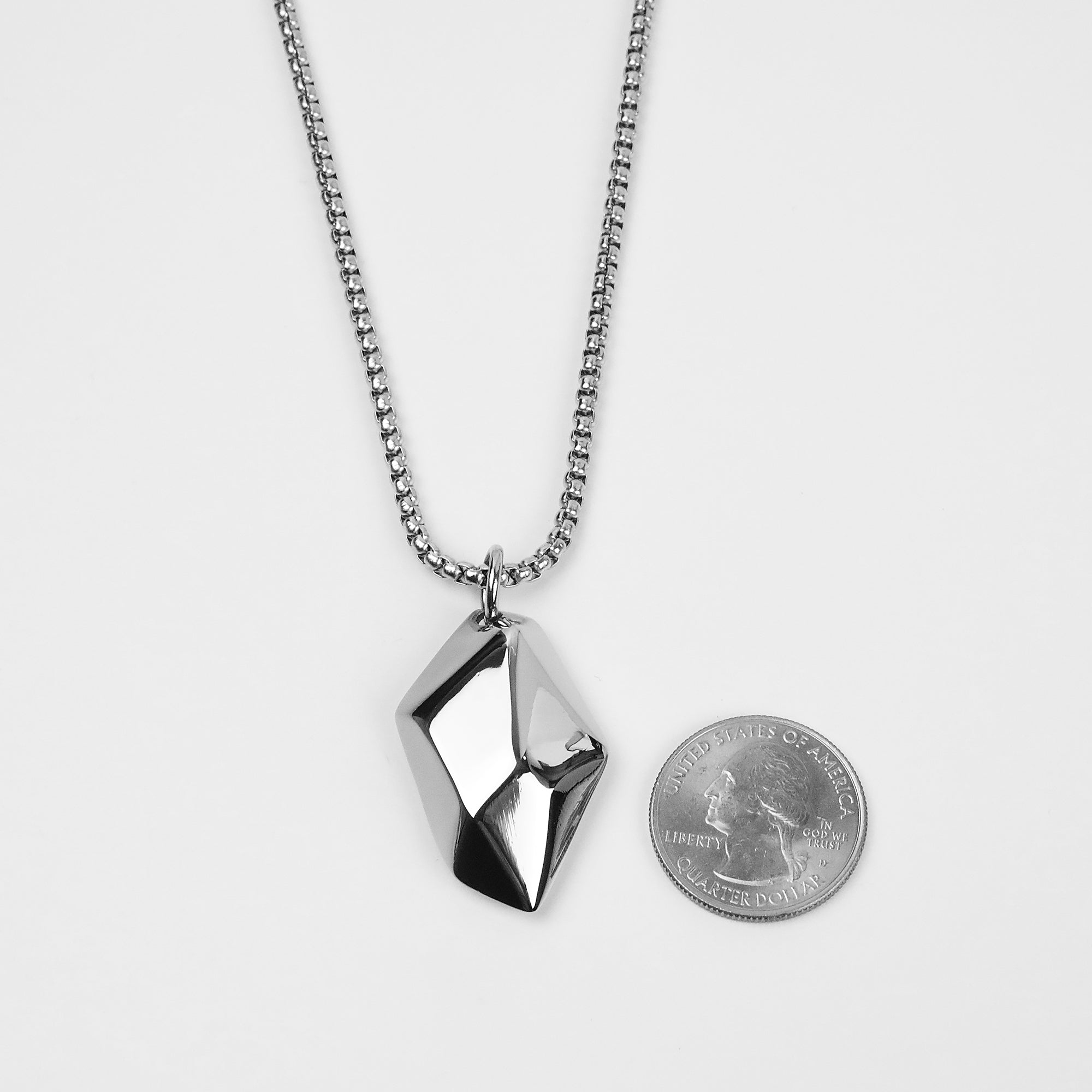 Wishing Stone Necklace - Polished Silver