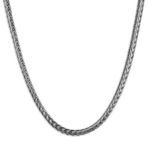 Foxtail Chain Necklace - Silver 4mm