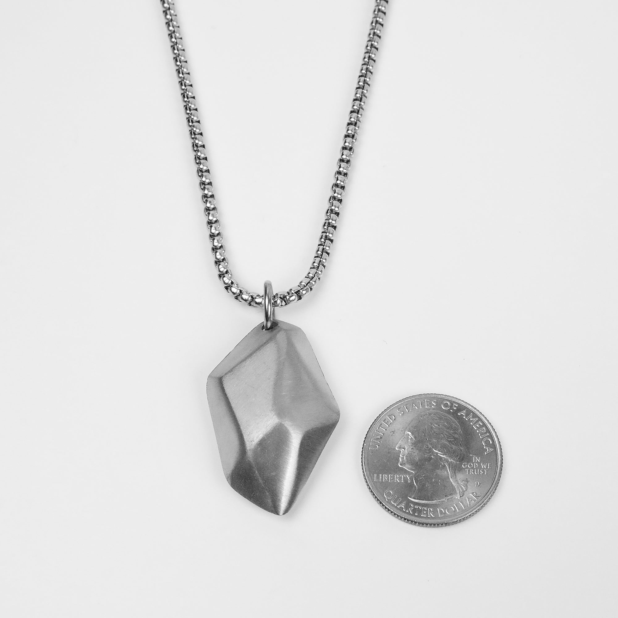 Wishing Stone Necklace - Matte Silver