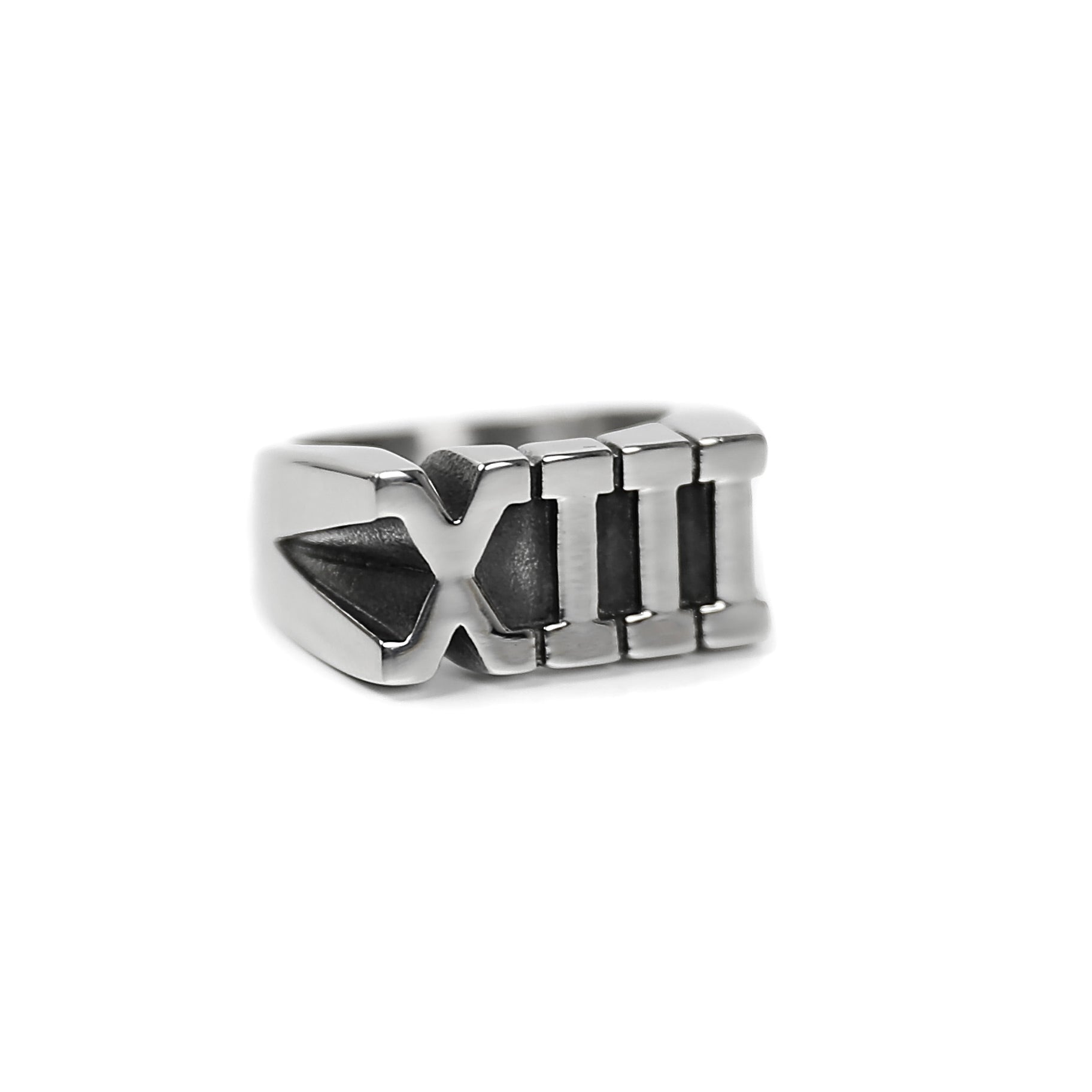 Thirteen Roman Numeral Ring - Silver