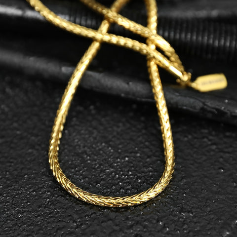 Foxtail Chain Necklace - Gold 4mm