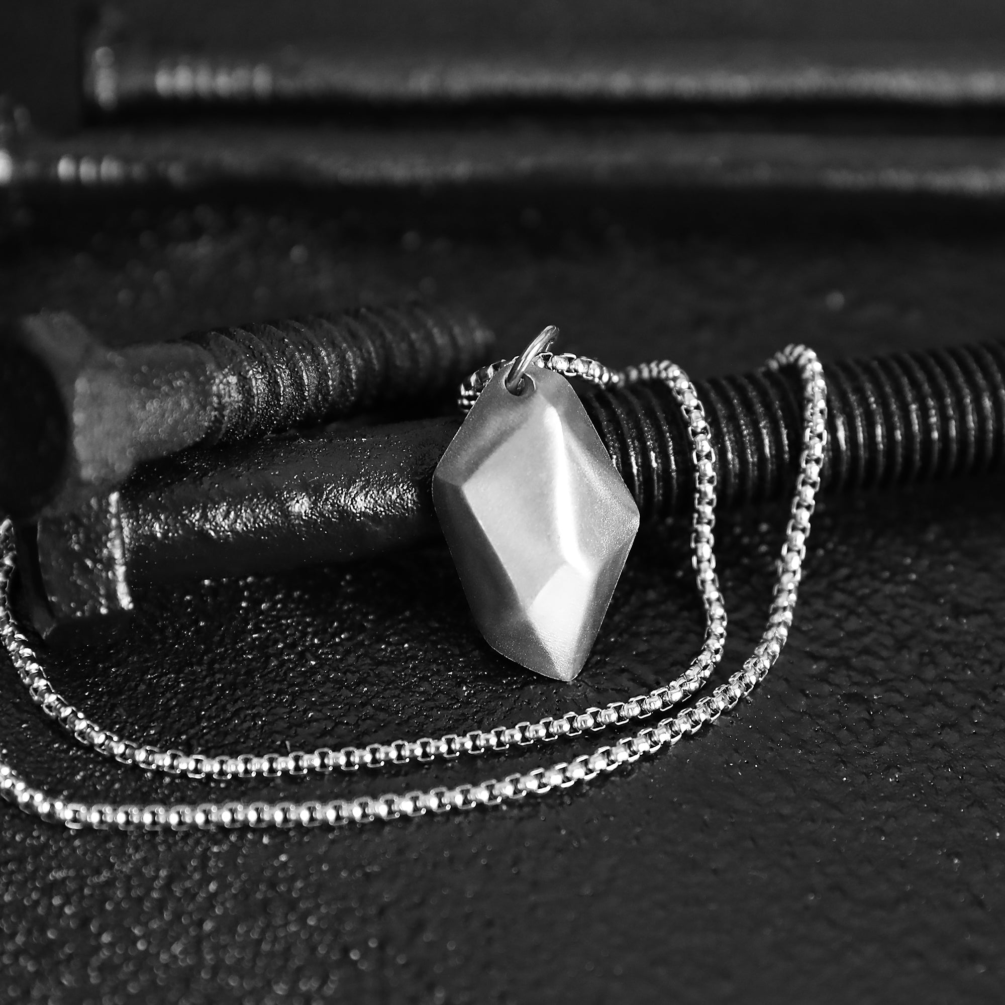 Wishing Stone Necklace - Matte Silver