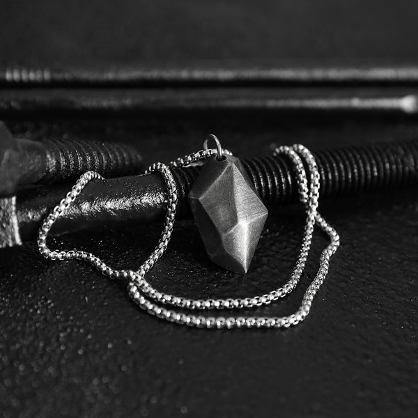 Wishing Stone Necklace - Aged Silver