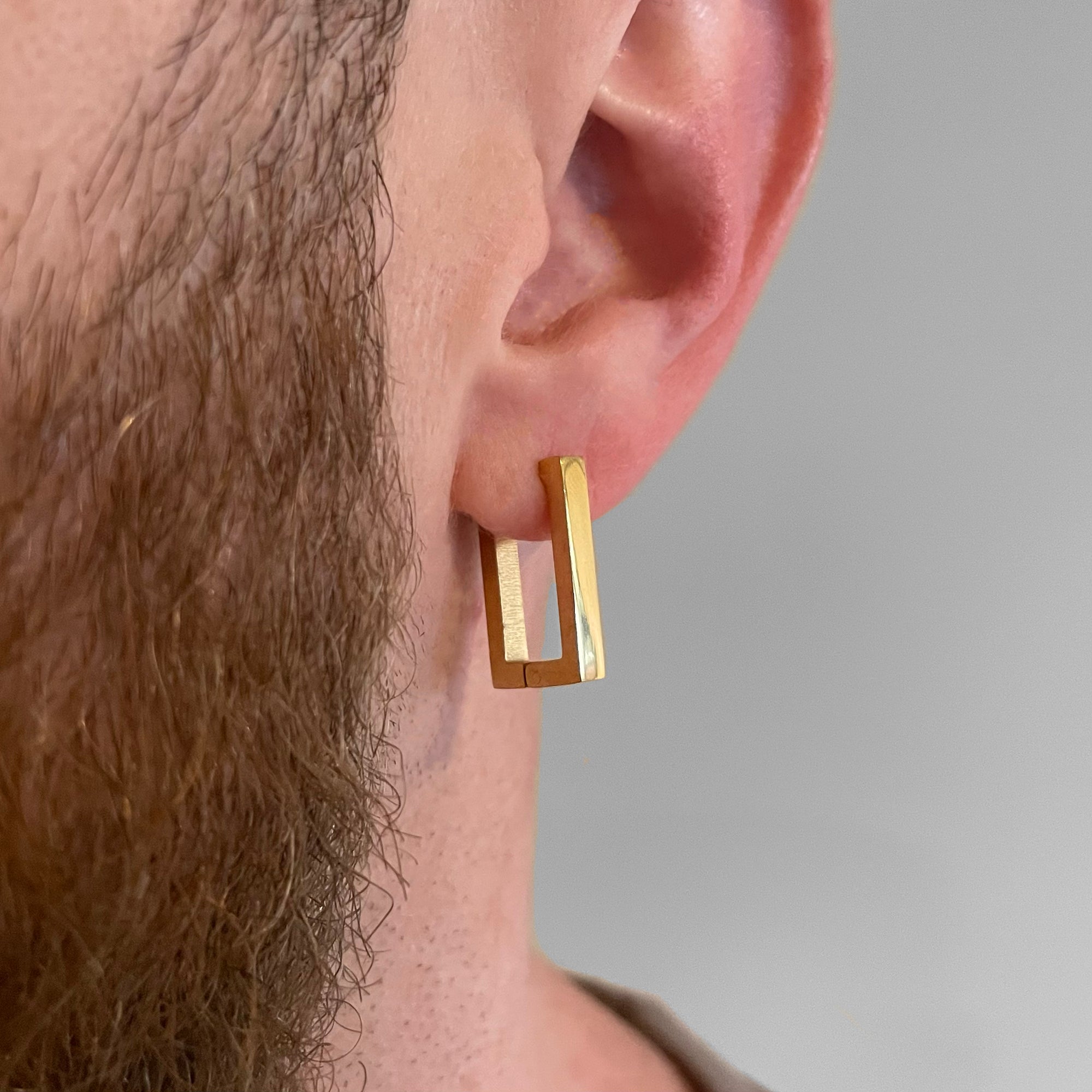 Large Rectangle Earring - Gold